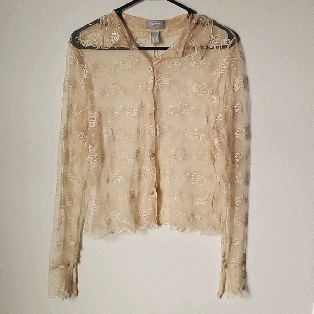 Lace Button-Up